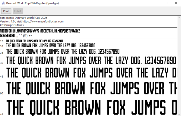 Denmark World Cup 2026 Font Vector (AI, EPS, SVG, TTF) – #1 Authentic Style