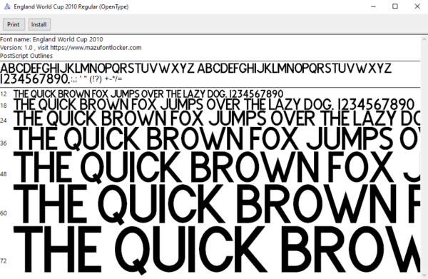 England World Cup 2010 Font Vector – Epic Three Lions Masterpiece
