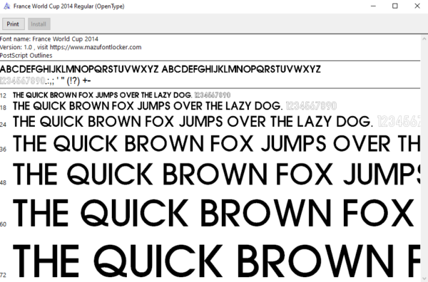 France World Cup 2014 Home & Away Font Vector (Digital Download)