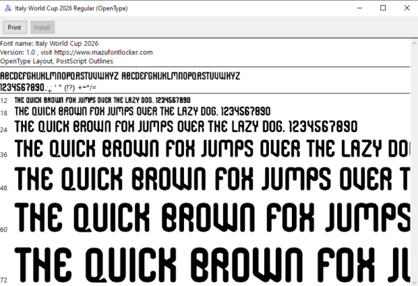 Italy World Cup 2026 Home & Away Font Vector (Digital Download)