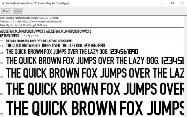 Netherlands World Cup 2010 Home & Away Font Vector (Digital Download)