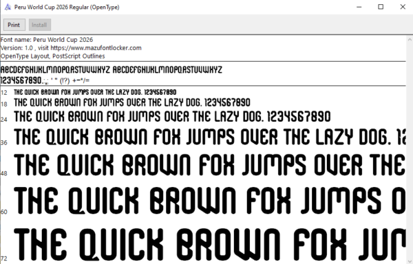 Peru World Cup 2026 Font Vector (AI, EPS, SVG, TTF) – #1 Authentic Style