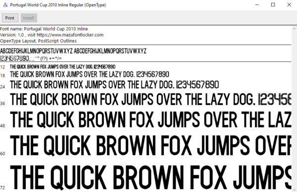 Portugal World Cup 2010 Home & Away Font Vector (Digital Download)