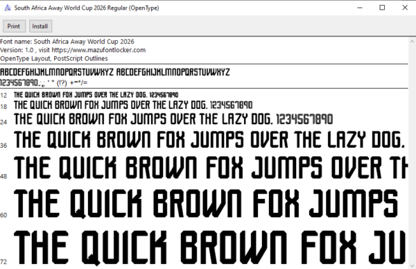 South Africa World Cup 2026 Font Vector (AI, EPS, SVG, TTF) – #1 Authentic Style