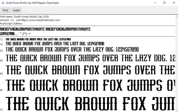South Korea World Cup 2026 Font Vector (AI, EPS, SVG, TTF) – #1 Authentic Style