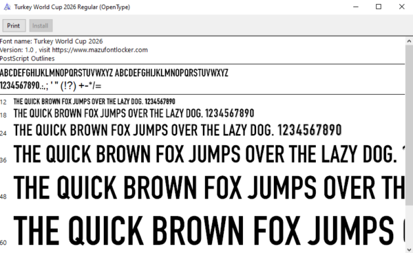 Turkey World Cup 2026 Font Vector (AI, EPS, SVG, TTF) – #1 Authentic Style