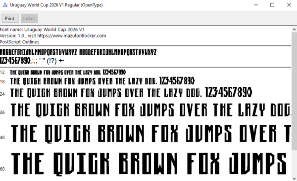 Uruguay World Cup 2026 Font Vector (AI, EPS, SVG, TTF) – #1 Authentic Style