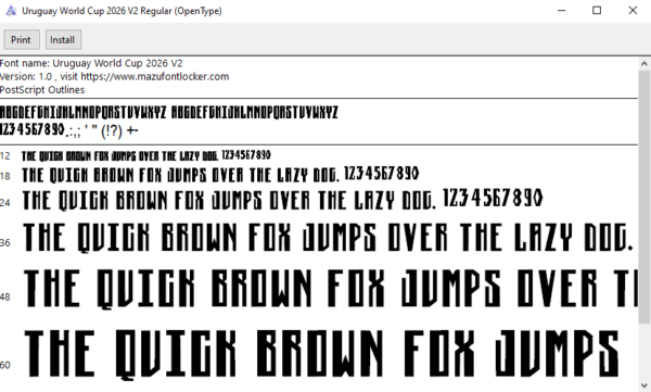Uruguay World Cup 2026 Font Vector (AI, EPS, SVG, TTF) – #1 Authentic Style