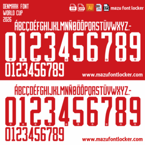 denmark world cup 2026 home & away font vector (digital download) (copy)