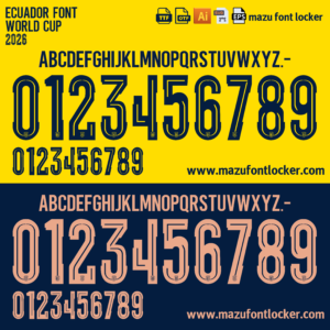 ecuador world cup 2026 home & away font vector (digital download)