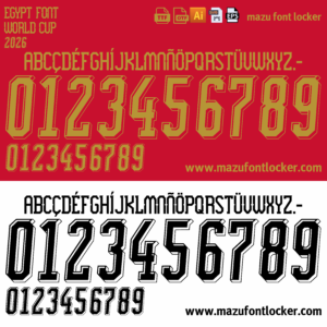 egypt world cup 2026 home & away font vector (digital download)