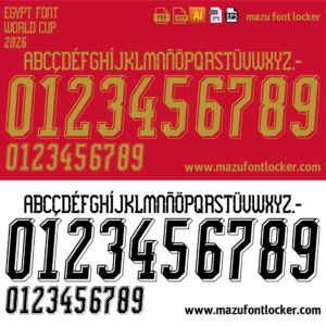 Egypt World Cup 2026 Home & Away Font Vector (Digital Download)