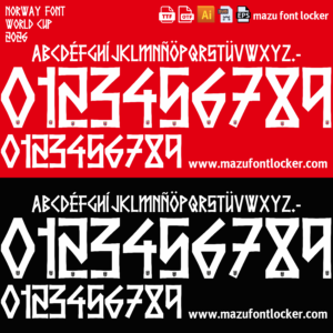 norway world cup 2026 home & away font vector (digital download)