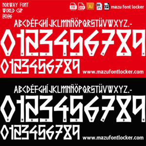 Norway World Cup 2026 Home & Away Font Vector (Digital Download)