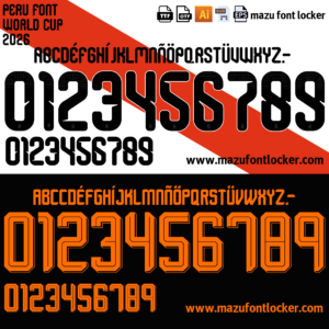 peru world cup 2026 home & away font vector (digital download)