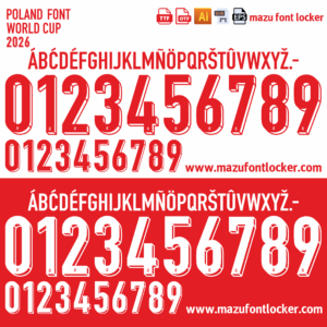 poland world cup 2026 home & away font vector (digital download)