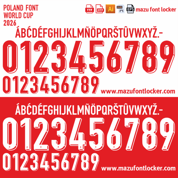 Poland World Cup 2026 Font Vector (AI, EPS, SVG, TTF) – #1 Authentic Style