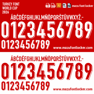 turkey world cup 2026 home & away font vector (digital download)