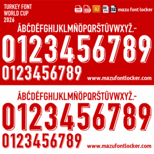 Turkey World Cup 2026 Home & Away Font Vector (Digital Download)