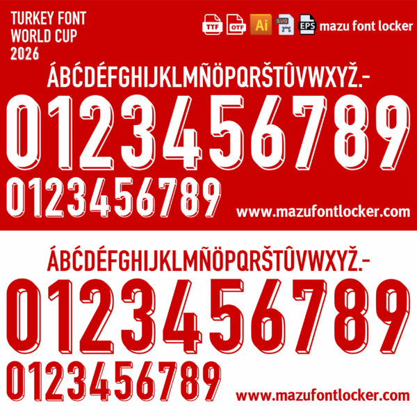 Turkey World Cup 2026 Font Vector (AI, EPS, SVG, TTF) – #1 Authentic Style
