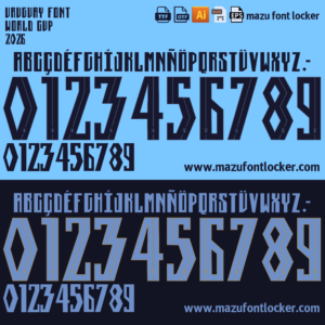 uruguay world cup 2026 home & away font vector (digital download)