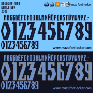 Uruguay World Cup 2026 Home & Away Font Vector (Digital Download)