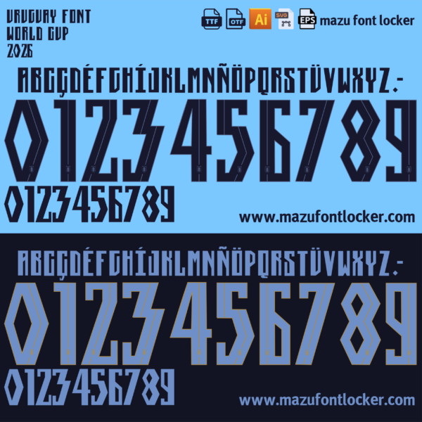 Uruguay World Cup 2026 Font Vector (AI, EPS, SVG, TTF) – #1 Authentic Style