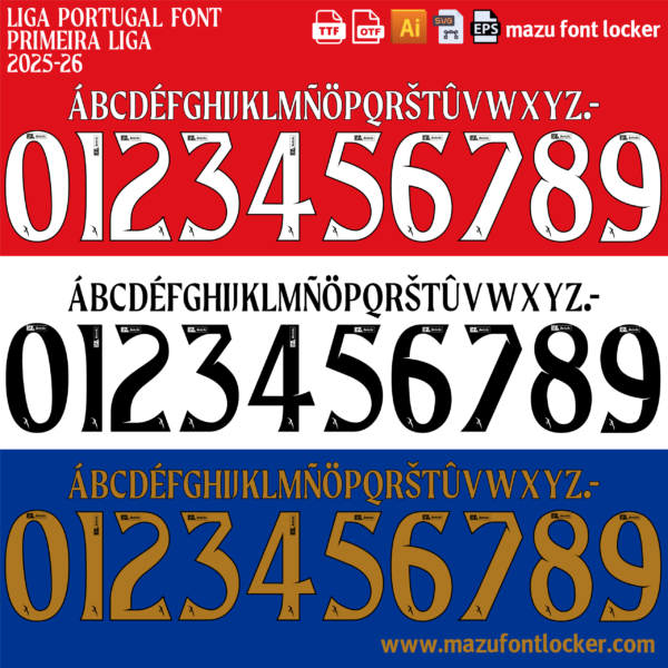 Liga Portugal Primeira Liga 2025-26 Font Vector (Digital Download)