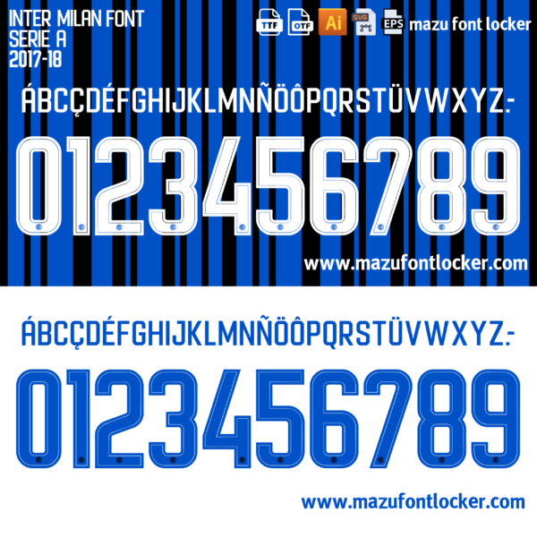 Inter Milan 2017-2018 Font Vector (AI, EPS, SVG, TTF) – #1 Authentic Style