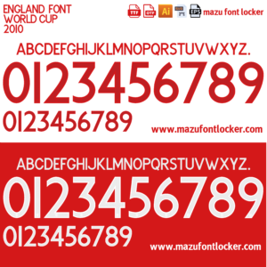 england world cup 2010 home & away font vector (digital download)