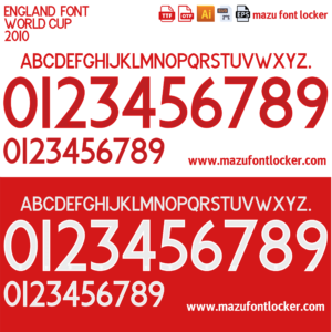 England World Cup 2010 Home & Away Font Vector (Digital Download)