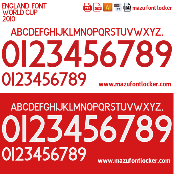 England World Cup 2010 Font Vector – Epic Three Lions Masterpiece
