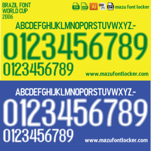 Brazil World Cup 2006 Home & Away Font Vector (Digital Download)