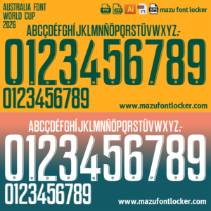 Australia World Cup 2026 Home & Away Font Vector (Digital Download)