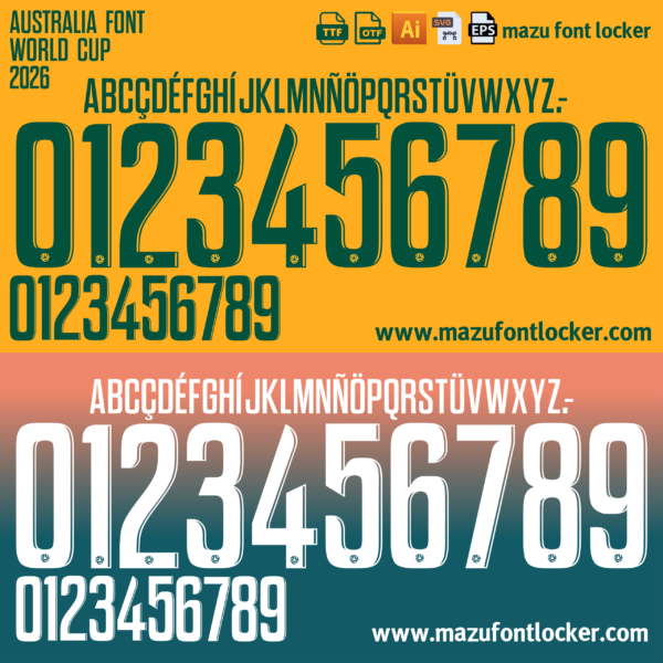 Australia World Cup 2026 Font Vector (AI, EPS, SVG, TTF) – #1 Authentic Style