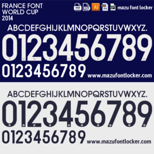 France World Cup 2014 Home & Away Font Vector (Digital Download)