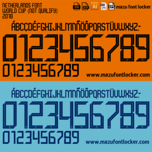 Netherlands 2018 Home & Away Font Vector (Digital Download)
