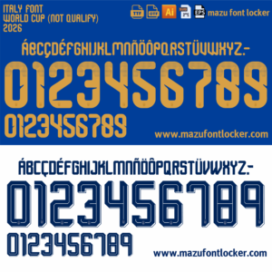 Italy World Cup 2026 Home & Away Font Vector (Digital Download)