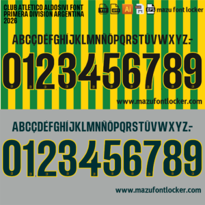 Club Atletico Aldosivi 2026 Home & Away Font Vector (Digital Download)