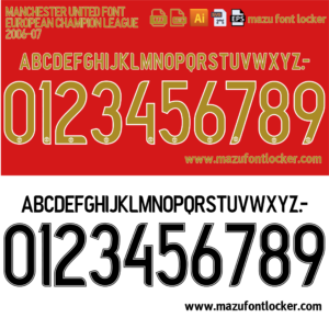 Manchester United 2006-07 Home & Away Font Vector (Digital Download)