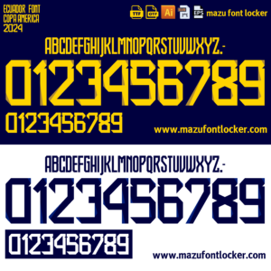 Ecuador Copa America 2024 Home & Away Font Vector (Digital Download)