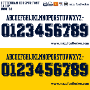 Tottenham Hotspur 1991-92 Home & Away Font Vector (Digital Download)