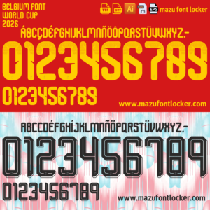 belgium world cup 2026 home & away font vector (digital download)