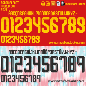 Belgium World Cup 2026 Home & Away Font Vector (Digital Download)