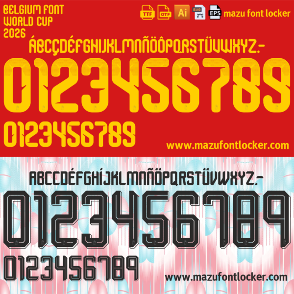 Belgium World Cup 2026 Font Vector (AI, EPS, SVG, TTF) – #1 Authentic Style