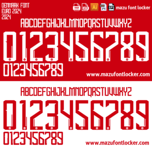 Denmark Euro 2024 Home & Away Font Vector (Digital Download)