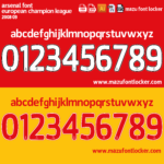 Arsenal UCL 2008-09 Home & Away Font Vector (Digital Download)