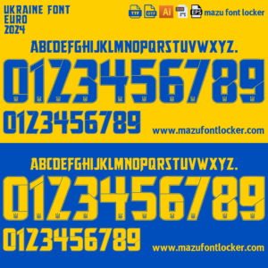 Ukraine Euro 2024 Font Vector – Heroic Blue & Yellow Warriors