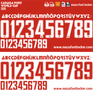 Canada World Cup 2026 Home & Away Font Vector (Digital Download)