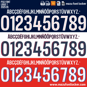 PSG 2025-2026 Font Vector – Powerful Parisian Dominance